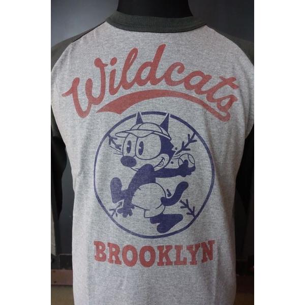 トイズマッコイ TOYS McCOY TMC1944 CROPPED RAGLAN TEE FELIX THE CAT "WILDCATS" アッシュ×ブラック | TOYS McCOY | 02