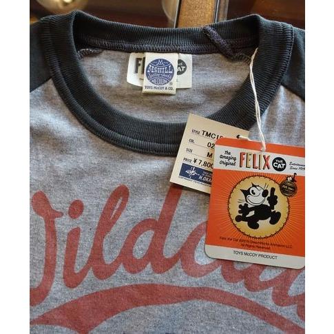 トイズマッコイ TOYS McCOY TMC1944 CROPPED RAGLAN TEE FELIX THE CAT "WILDCATS" アッシュ×ブラック | TOYS McCOY | 05