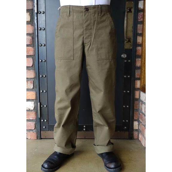 ウエアハウス WAREHOUSE Lot1086 HERRINGBONE MILITARY PANTS [ODG]｜magic-u-co