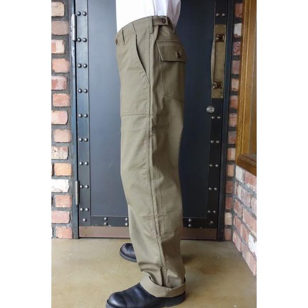 ウエアハウス WAREHOUSE Lot1086 HERRINGBONE MILITARY PANTS [ODG]｜magic-u-co｜04