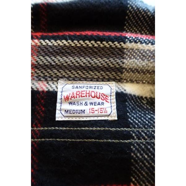 ウエアハウス WAREHOUSE Lot 3104 ネルシャツ FLANNEL SHIRTS C柄 [ブラック]｜magic-u-co｜06