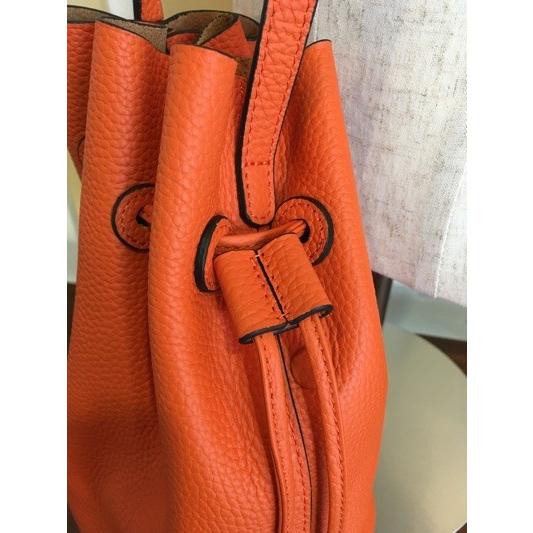 エルレザー/L LEATHER タッセルモチーフ巾着バック LS07 オレンジ