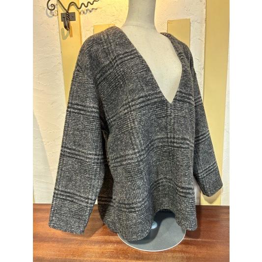 ルメランジュ/Le Melange スライバーチェックVネックPO 8351007-399 