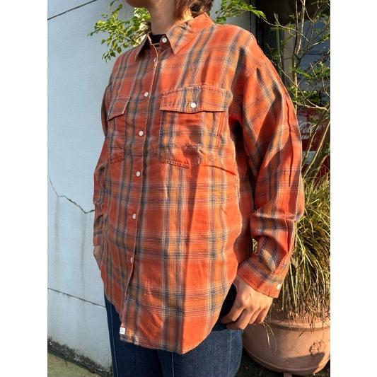 SOMETHING（サムシング） チェックシャツ ST224-109 オレンジ : MAGIC