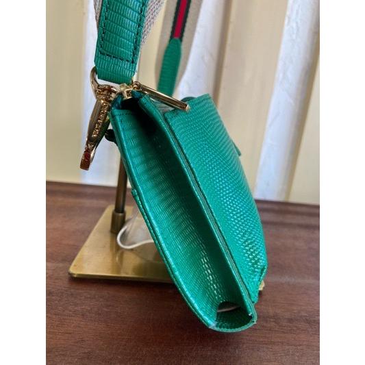 VIOLA d'ORO/ヴィオラドーロ　ADRIA/アドリア　V-1477 リザード型押しレザー横型スマートフォンポシェット　green | VIOLAd'ORO | 02