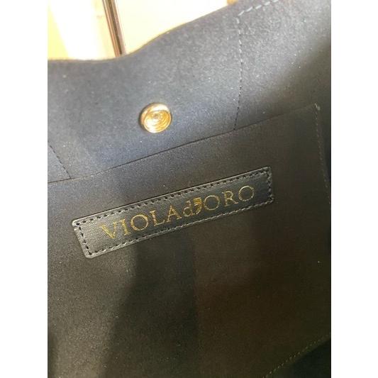 VIOLA d'ORO/ヴィオラドーロ　GINOジーノ　マイクロファイバースエードトート　M　V-2063 black ×mocha (ブラック×モチャ) | VIOLAd'ORO | 07