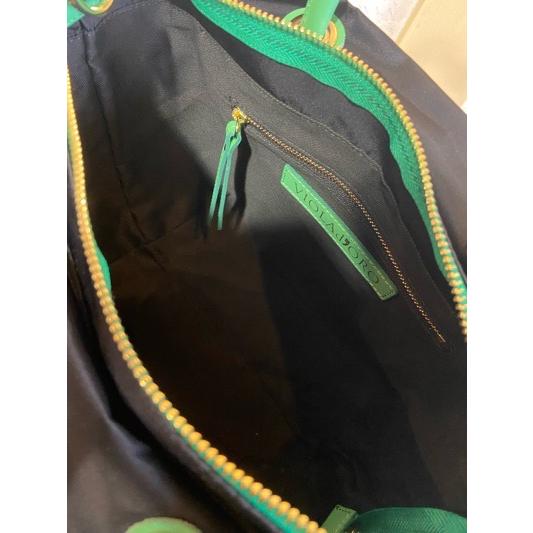 VIOLA d'ORO/ヴィオラドーロ　BIANCA（ビアンカ）　ナイロンバッグ　V-2174 BLACK×KELLY GREEN | VIOLAd'ORO | 06