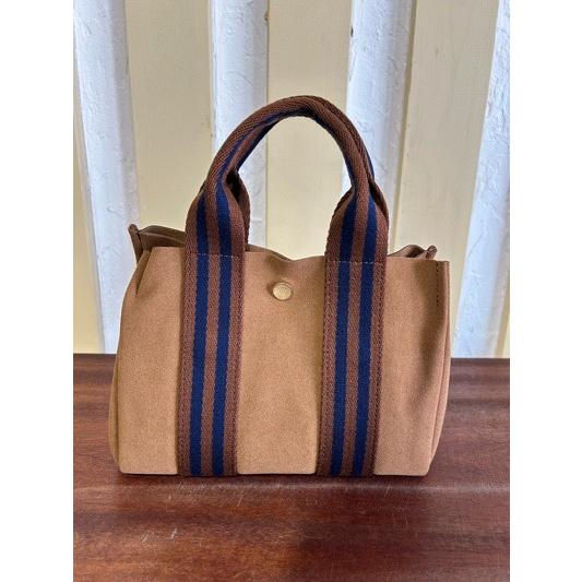 VIOLA d'ORO/ヴィオラドーロ　GINOジーノ　エコスエードトートバッグ　アイビーテープ　V-2190 CAMEL(ブラウン×ネイビー） | VIOLAd'ORO | 02