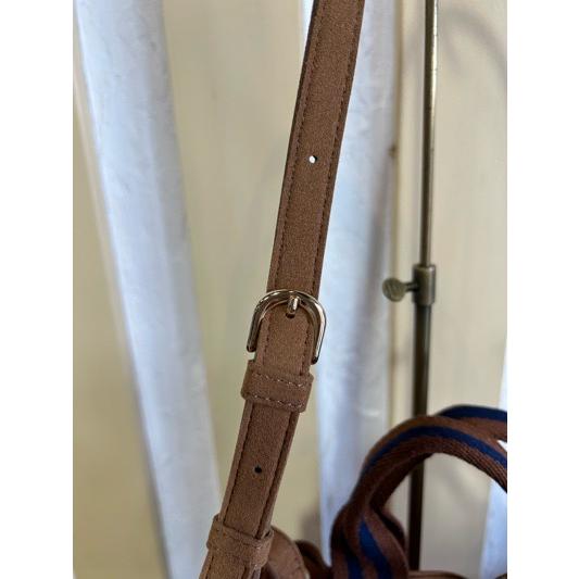 VIOLA d'ORO/ヴィオラドーロ　GINOジーノ　エコスエードトートバッグ　アイビーテープ　V-2190 CAMEL(ブラウン×ネイビー） | VIOLAd'ORO | 05