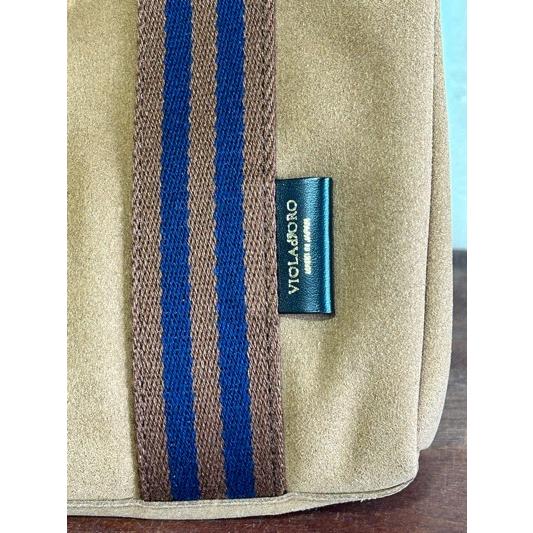 VIOLA d'ORO/ヴィオラドーロ　GINOジーノ　エコスエードトートバッグ　アイビーテープ　V-2190 CAMEL(ブラウン×ネイビー） | VIOLAd'ORO | 08