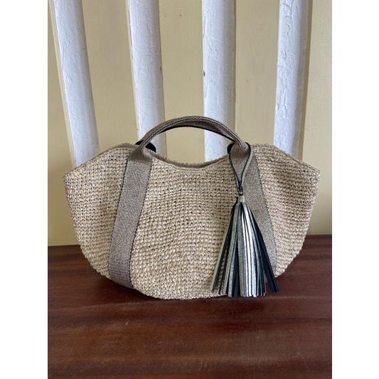 VIOLA d'ORO/ヴィオラドーロ　テープハンドルトート　V-8087 ナチュラル×ゴールド | VIOLAd'ORO