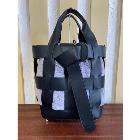 VIOLA d'ORO/ヴィオラドーロ　ELMO(レザーメッシュ×エコファー)　V8383 black×snow top | VIOLAd'ORO