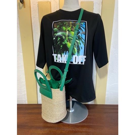 VIOLA d'ORO/ヴィオラドーロ　MIRO V-8488 アバカ製　レザーハンドル２WAYバスケットバッグ　ナチュラル×グリーン | VIOLAd'ORO | 11