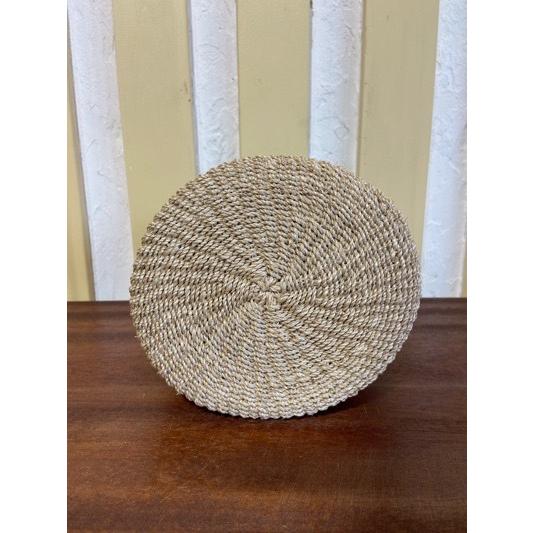 VIOLA d'ORO/ヴィオラドーロ　MIRO V-8488 アバカ製　レザーハンドル２WAYバスケットバッグ　ナチュラル×グリーン | VIOLAd'ORO | 03