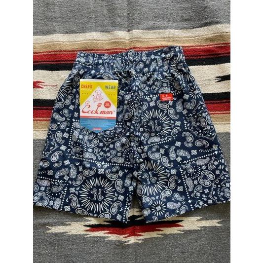 クックマン/COOKMAN ショートパンツ 231-01832 シェフパンツ Chef Pants Short Paisley Navy | COOKMAN | 01