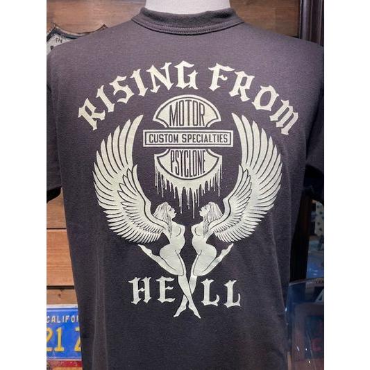 フリーホイーラーズ/FREEWHEELERS Tシャツ #2525011 ~POWER WEAR~ MOTOR PSYCLONE GARAGE SERIES “RISING FROM HELL”[SHADY BLACK] | フリーホイーラーズ | 02