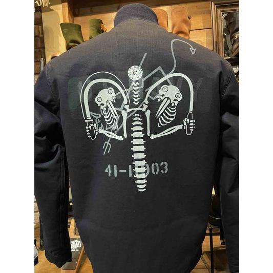 フリーホイーラーズ/FREEWHEELERS デッキジャケット #2531004 KNUCKLE BONES on AAF 90thBG 400thBSQ CIVILIAN DECK JACKET[DARK NAVY] | フリーホイーラーズ | 01