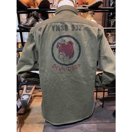 フリーホイーラーズ/FREEWHEELERS ワークシャツ #2533002 1944 U.S.M.C SQ932 “TEUFELHUND” Gemsa [KHAKI OLIVE] | フリーホイーラーズ