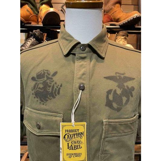 フリーホイーラーズ/FREEWHEELERS ワークシャツ #2533002 1944 U.S.M.C SQ932 “TEUFELHUND” Gemsa [KHAKI OLIVE] | フリーホイーラーズ | 03