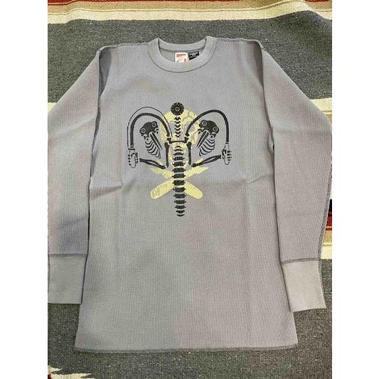 フリーホイーラーズ/FREEWHEELERS サーマル #2535008 KNUCKLE BONES on AAF 90thBG 400thBSQ CREW NECKED THERMAL LONG SLEEVE SHIRT [MEDIUM GRAY] | フリーホイーラーズ