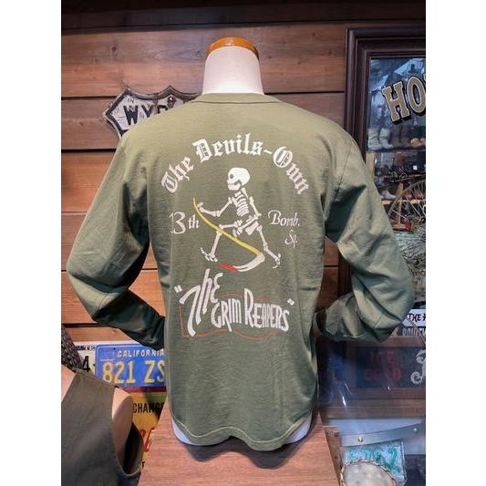 バズリクソンズ/BUZZ RICKSON'S ロンT BR69628 L/S T-SHIRT - 13th BOMB. SQ. THE GRIM REAPERS - OLV | BUZZ RICKSON'S