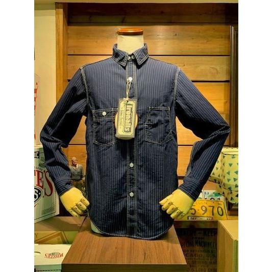 フリーホイーラーズ/FREEWHEELERS シャツTHE IRONALL FACTORIES CO.#2023002 LONG SLEEVE WORK SHIRT [INDIGO WABASH STRIPE]｜magic-u