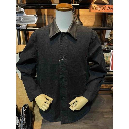 フルカウント/FULLCOUNT カバーオール 【26AW】GFC2001 Leather Collar Denim Chore Jacket | FULLCOUNT