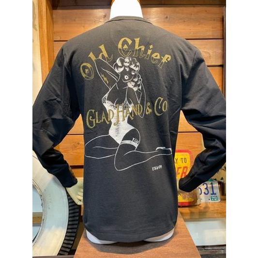 グラッドハンド/GLAD HAND x オールドチーフ/Old Chief L/S HENRY NECK TEE ”U’s&COMPANY 50th Anniv.” 【BLACK】 | 
