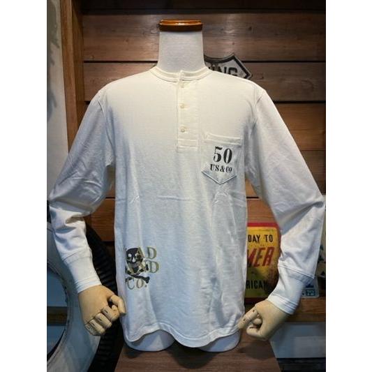 グラッドハンド/GLAD HAND x オールドチーフ/Old Chief L/S HENRY NECK TEE ”U’s&COMPANY 50th Anniv.” 【WHITE】 | GLAD HAND | 01