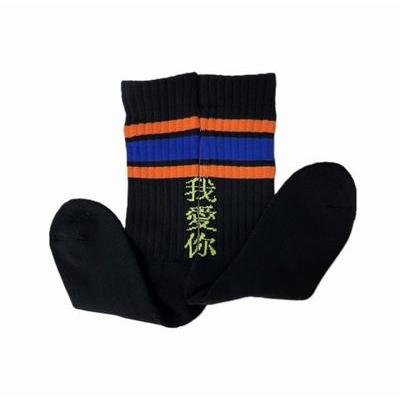 チンアンドコー/ching & co. ソックス “我愛〓ライン -black-” SOCKS |  | 01