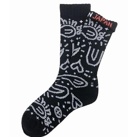 チンアンドコー/ching & co. ソックス "ペイズリー -black-" Socks | 