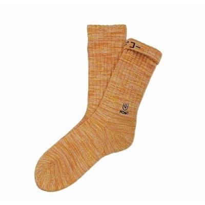 チンアンドコー/ching & co. "チンPOW! -orange mix-" 刺繍 Socks | 