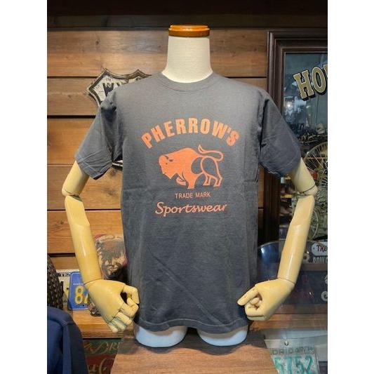 フェローズ/PHERROW'S Tシャツ PT2 ブランドロゴ バッファロー 定番 Tシャツ プリントT SBLK | Pherrow's
