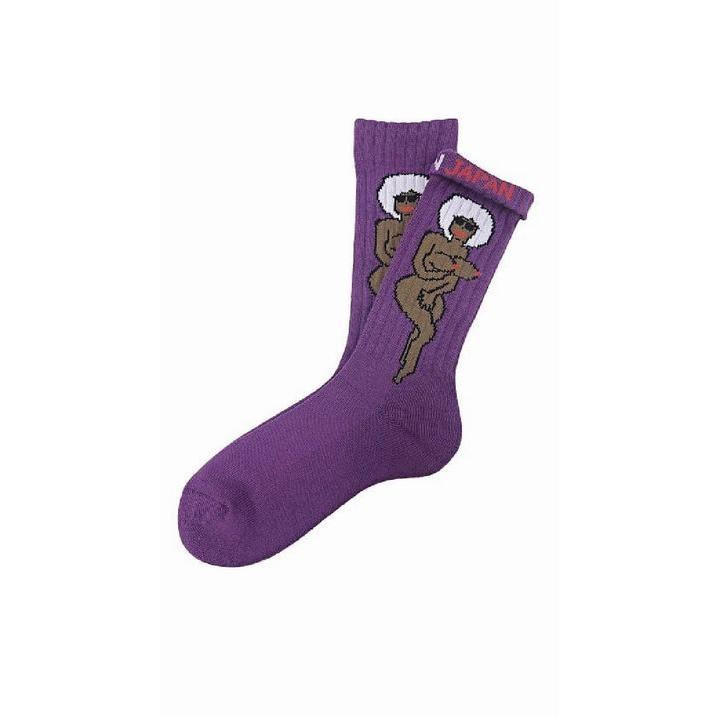 チンアンドコー/ching & co. ソックス "裸婦&TOUGH - purple-" Socks | 