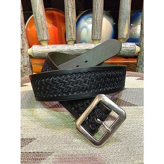 レインボーカントリー/RAINBOW COUNTRY ベルト LEATHER CARVING SINGLE PIN BELT RCL-60011 BK | 