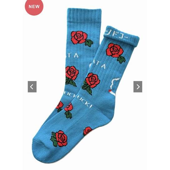 チンアンドコー /ching & co. ソックス "ROSE -blue-" Socks | 