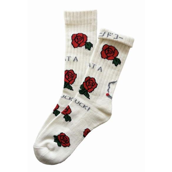 チンアンドコー /ching & co. ソックス "ROSE -white-" Socks | 