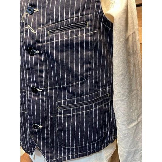 シュガーケーン/SUGAR CANE SC12654 9oz. WABASH STRIPE WORK VEST | SUGAR CANE | 02