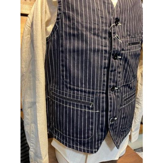 シュガーケーン/SUGAR CANE SC12654 9oz. WABASH STRIPE WORK VEST | SUGAR CANE | 03
