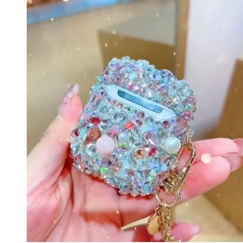 AirPods2 AirPods proキラキラストーンビジュー花フラワー