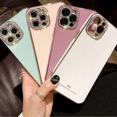 iPhoneキラキラレンズ淡いカラースマホケース 7 8 plus x xs xr max 