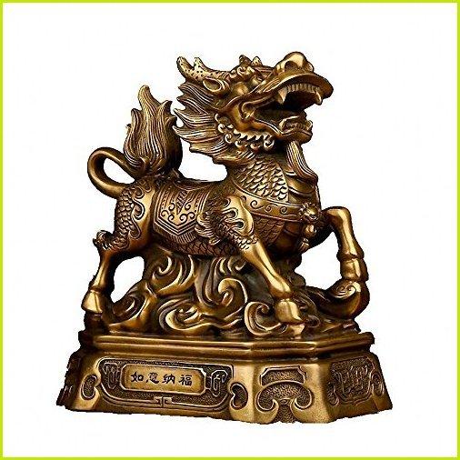 安いそれに目立つ 風水 金真鍮 Qilin Kylin像 ラッキーチャーム 古代コイン10個セット 赤い紐 ホームデコレーションギフト 海外正規品 Miamiconservatoryofmusic Com