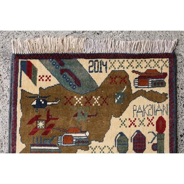 War Rug ウォーラグ 78×65cm　アフガニスタン産 トルクメン族作 ラグ 絨毯 じゅうたん カーペット 新品 未使用 アフガン  CMRS2101