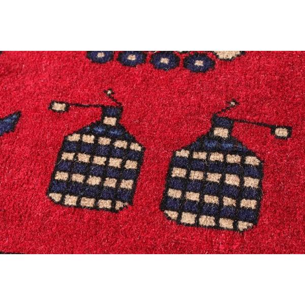 War Rug ウォーラグ タンク・ランチャー柄 赤 140×92cm アフガニスタン 