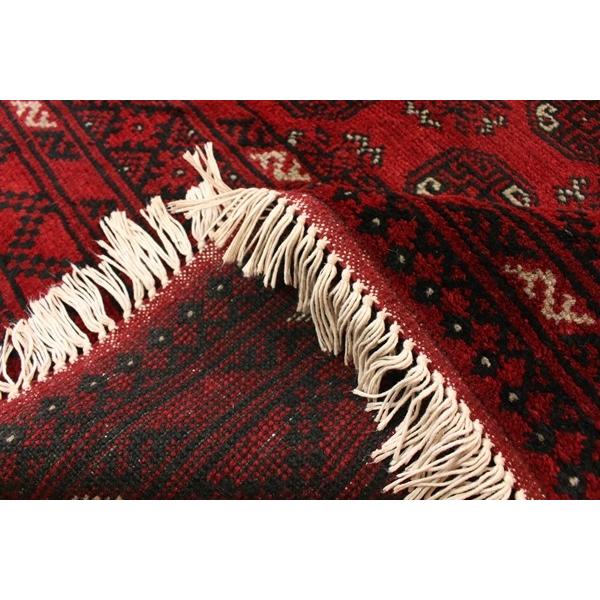 赤いカーペット 手織り絨毯 241×158cm アフガニスタン産 トルクメン族