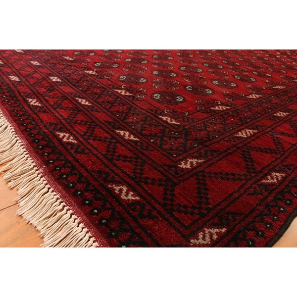 赤いカーペット 手織り絨毯 241×158cm アフガニスタン産 トルクメン族  