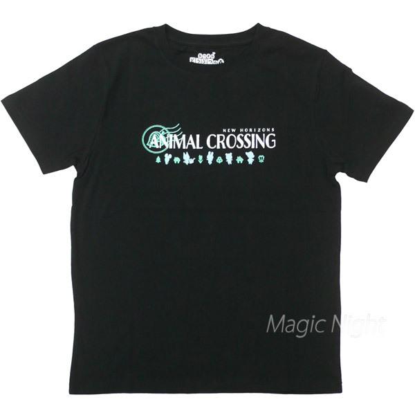 どうぶつの森Tシャツ ロゴ ブラック 黒 Tシャツ あつまれどうぶつの森