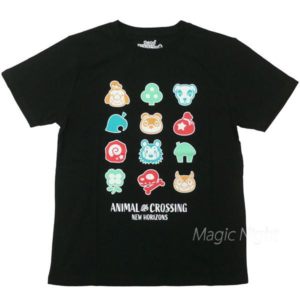 どうぶつの森Tシャツ アイコン ブラック 黒 Tシャツ あつまれどうぶつ