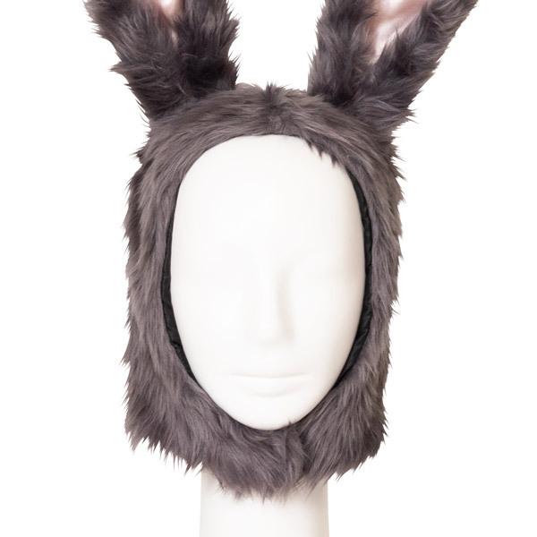 もふもふうさたん グレー うさみみ うさ耳 かぶりもの 被り物