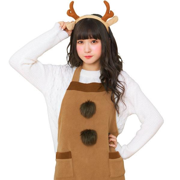 トナカイエプロンセット クリスマス となかい エプロン 茶色 トナカイ